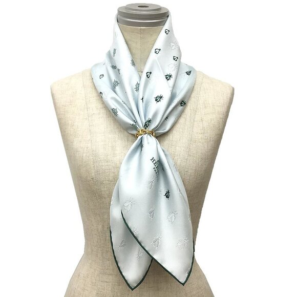 HERMES Authentic Blue Silk Scarf - Picture 2 of 3